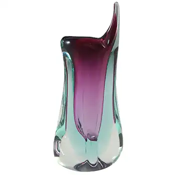 (image for) Murano Italian Purple & Blue Sommerso Glass Vintage Vase