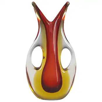 (image for) Murano / Venetian Brown & Amber Sommerso Glass Vase
