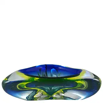(image for) Arte Nuova Murano Blue & Uranium Green Sommerso Glass Bowl