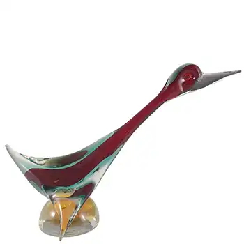 (image for) Murano Venetian Red & Blue Sommerso Glass Swan Figurine