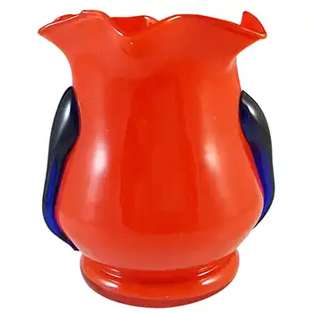 (image for) Czech / Bohemian 1930's/40's Red & Blue Tango Glass Vase