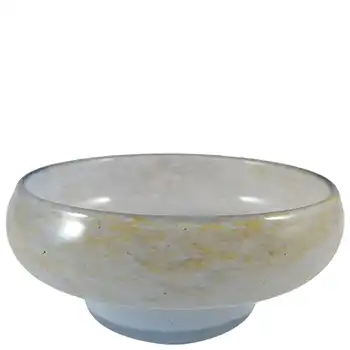 (image for) SIGNED Vasart Blue & Yellow Mottled Glass Bowl B008