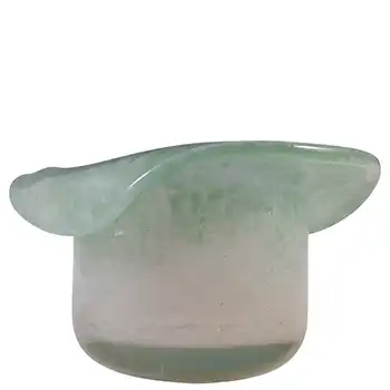 (image for) SIGNED Vasart Green & White Mottled Glass Posy Bowl B015
