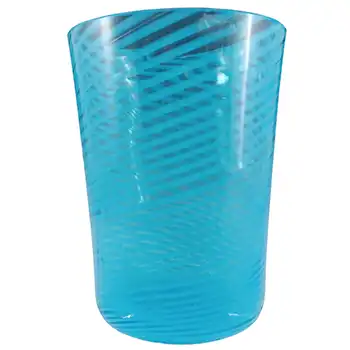 (image for) Victorian Blue Striped Glass Vintage Tumbler Vase