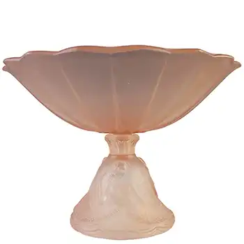 (image for) Walther & Söhne Art Deco Pink Glass 'Nymphen' Mermaid Comport