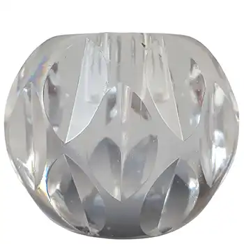 (image for) LABELLED Webb Corbett Lead Crystal Glass Candle Holder