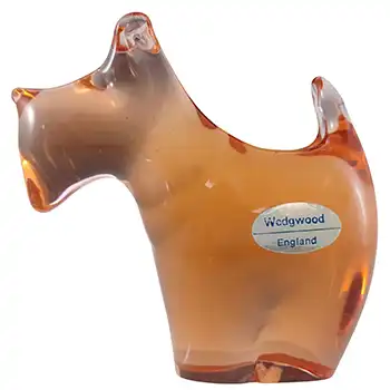 (image for) Wedgwood Topaz Glass Scottie Dog / Terrier SG418 - Marked