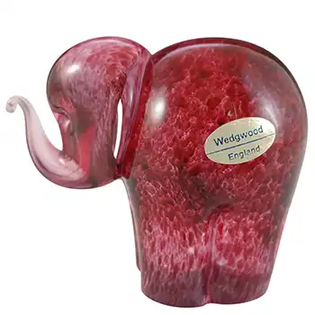 (image for) MARKED Wedgwood Speckled Pink Glass Elephant Paperweight RSW405