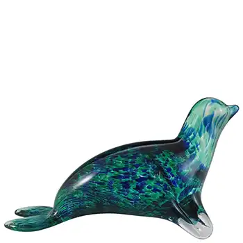 (image for) MARKED Wedgwood Speckled Blue & Green Glass Seal RSW237