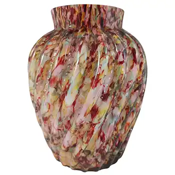 (image for) Welz Czech / Bohemian Honeycomb Spatter Glass Vase