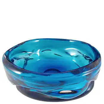 (image for) Whitefriars #9614 Large Wilson/Dyer Blue Glass Knobbly Bowl