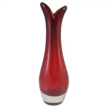 (image for) Whitefriars #9556 Ruby Red Cased Glass 7.25" Beak Vase