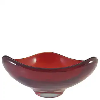 (image for) Whitefriars #9516 Ruby Red Glass Three Sided Bowl