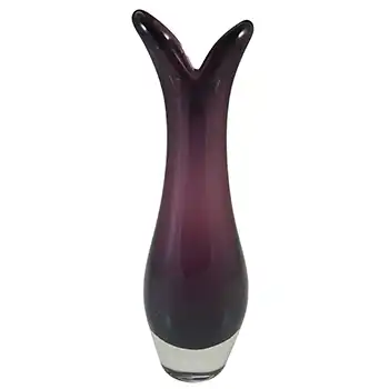 (image for) Whitefriars #9556 Aubergine Purple Cased Glass Beak Vase