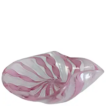 (image for) Murano Venetian Pink & White Glass Aventurine Zanfirico Bowl