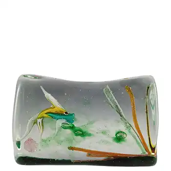 (image for) Murano Glass Vintage Fish Aquarium Block Paperweight