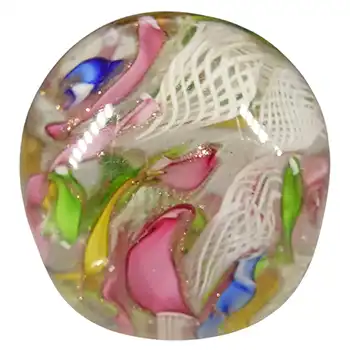 (image for) AVEM Murano Vintage Zanfirico & Aventurine Glass Paperweight