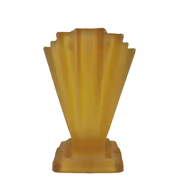 (image for) Bagley #334 Art Deco 4" Frosted Amber Glass 'Grantham' Vase