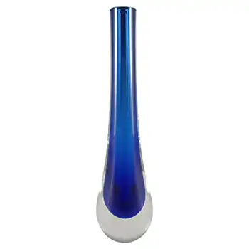 (image for) Caithness Blue Cased Glass 'Stroma' Vase by Domhnall Ó Broin