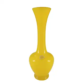 (image for) Japanese "Best Art Glass" Yellow Opal Cased Glass Vase