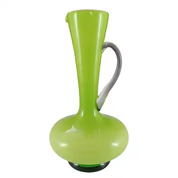 (image for) Empoli Large Vintage Retro Green Cased Glass Vase / Jug