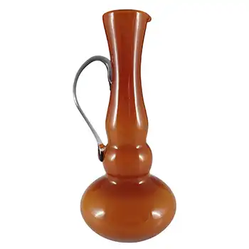 (image for) Empoli Vintage Retro Amber Cased Glass Vase / Jug
