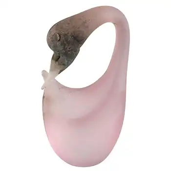 (image for) Cenedese Murano 'Scavo' Pink Glass Swan Sculpture - Signed