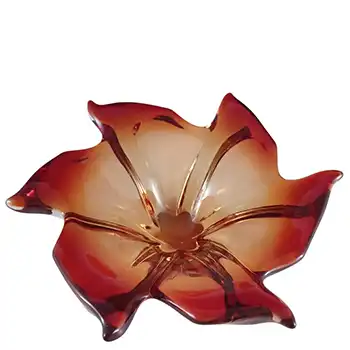 (image for) Cristallo Venezia Vintage Murano Red & Amber Sommerso Glass Bowl