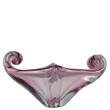 (image for) Murano Venetian Pink & Blue Cased Glass Vintage Bowl