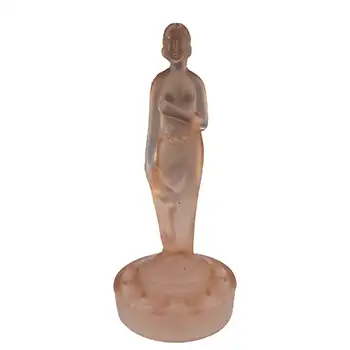 (image for) Müller & Co Art Deco Frosted Pink Glass Nude Lady Figurine