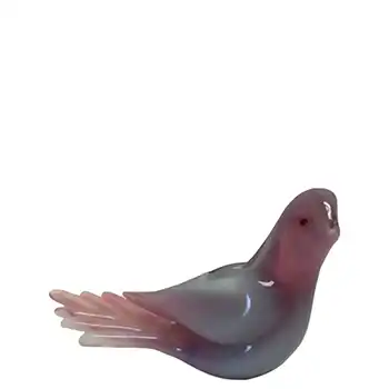 (image for) Ferro Italarts Murano Opalescent Glass Dove Sculpture - Labelled