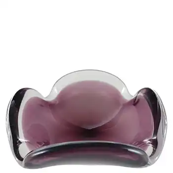 (image for) Flygsfors Coquille Purple Glass Bowl by Paul Kedelv - Signed
