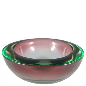 (image for) Murano Green & Pink Sommerso Glass Vintage Geode Bowl