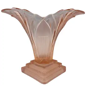 (image for) Walther & Söhne 1930's Art Deco Pink Glass 'Greta' Vase