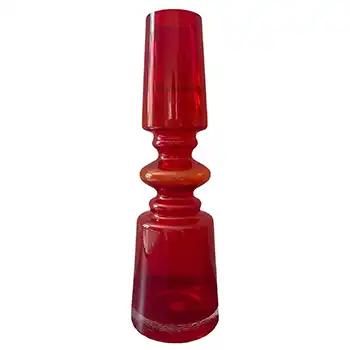 (image for) Japanese Labelled Scandinavian Style Red Cased Hooped Glass Vase
