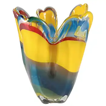 (image for) Iwatsu Hineri Japanese Multicoloured Cased Glass Vase
