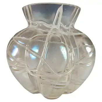 (image for) Kralik Art Nouveau 1900's Iridescent Veined Glass Vase