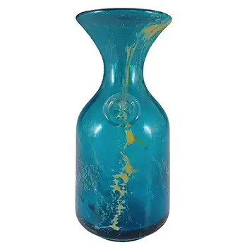 (image for) Mdina 'Blue Summer' Maltese Cross Glass Vase / Carafe - Signed
