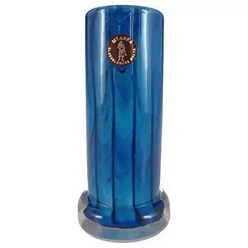 (image for) LABELLED Mtarfa Blue & White Glass Vintage Vase