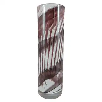 (image for) SIGNED Mtarfa Purple & White Glass Cylinder Vase