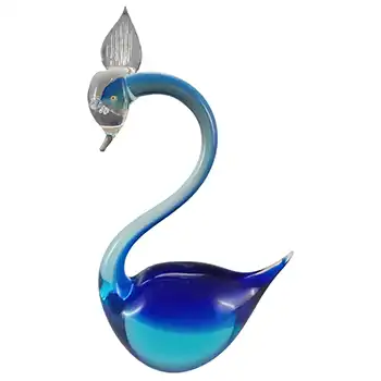 (image for) Murano Two Tone Blue Venetian Glass Vintage Swan Sculpture
