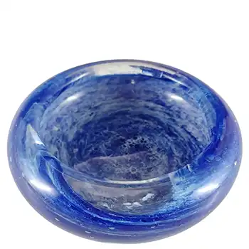 (image for) Nazeing British Clouded Mottled Blue Bubbly Glass Bowl