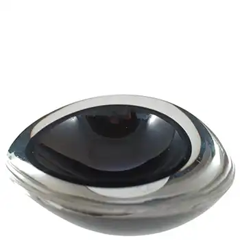 (image for) SIGNED Nuutajarvi Notsjo Kaj Franck Black Glass Bowl