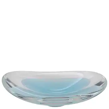 (image for) SIGNED Scandinavian / Swedish Opalescent Blue Cased Glass Bowl