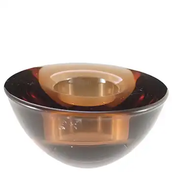 (image for) Orrefors Amber Glass "Delight" Candle Votive by Lena Bergstrom