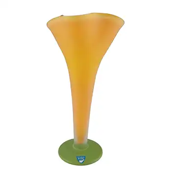(image for) Orrefors Yellow Glass 'Chanterelle' Vase by Anne Nilsson - Labelled