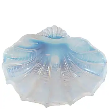 (image for) Art Deco 1930's Vintage Opalescent Glass Clam Shell Bowl
