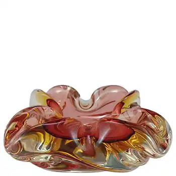 (image for) Murano Venetian Brown & Amber Sommerso Glass Ashtray Bowl