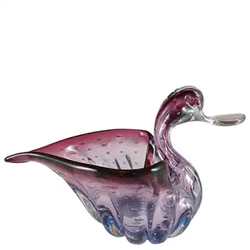 (image for) Murano Purple & Blue Sommerso Bubble Glass Duck Bowl