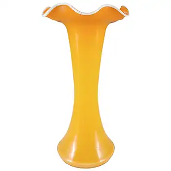 (image for) Welz Czech Art Deco Orange & White Tango Glass Vase